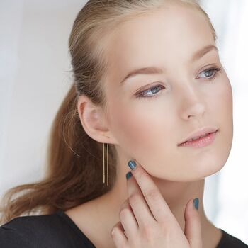 Chain Gold Plated Silver Threader Earrings, 3 of 12