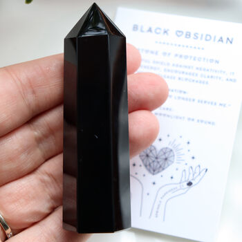 Black Obsidian Crystal Tower With Optional Mini, 4 of 11