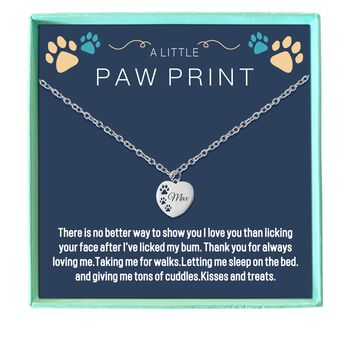 Personalised Engraved Name Necklace Dog Paw Print Design, 4 of 5