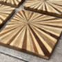 Set Of Four Sunburst Patterned Coasters, thumbnail 2 of 3
