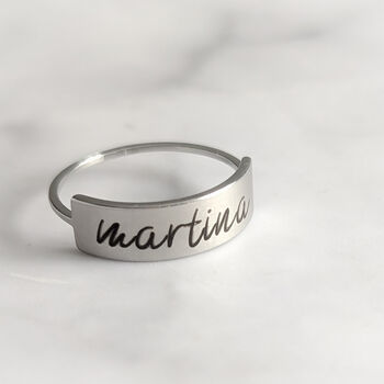 Womens Personalised Ring Engraved With A Name, 2 of 3