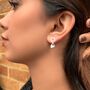 Heart Rose/Gold Plated Stud Sterling Silver Earrings, thumbnail 4 of 6