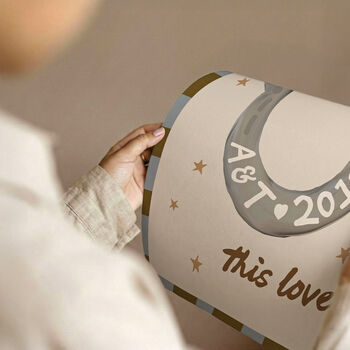 Personalised 'How Lucky' Horseshoe Wedding Art Print, 9 of 12