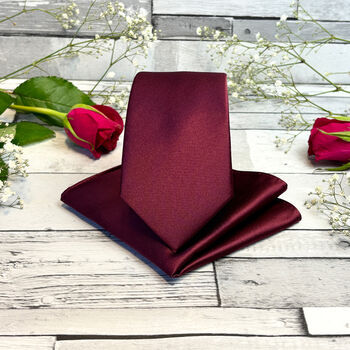 Burgundy Wedding Tie Set, 2 of 10