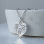 Multiple Handprint Silver Heart Necklace, thumbnail 1 of 6