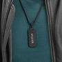 Personalised Men's Black Stone Dog Tag Necklace, thumbnail 2 of 11