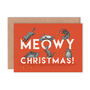 'Meowy Christmas' Illustrated Christmas Card, thumbnail 2 of 2