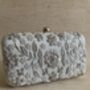 White Grey Handcrafted Rectangular Clutch Bag, thumbnail 1 of 10