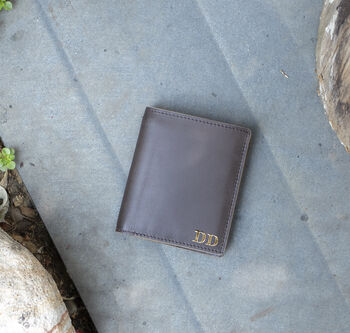 Men's Luxury Brown Leather Wallet Card Holder Rfid Safe Personalised, 3 of 7