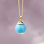 Gold Ball Pendant In Jade Lapis Red Coral And Turquoise, thumbnail 4 of 8