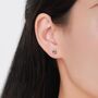 Sterling Silver Natural Moss Agate Stud Earrings, thumbnail 6 of 12