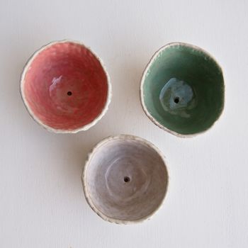 Handmade Ceramic Small Planters With Circle Design, 5 of 10