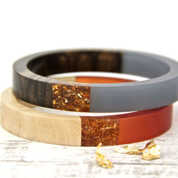 Wooden Bangle With Flakes, 5 of 11