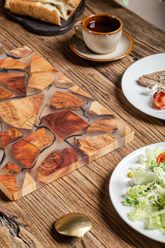 Square Handmade Wood Resin Placemats, 12 of 12