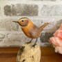 Hand Carved Wooden Wren Ornament Garden Bird Figurine, thumbnail 4 of 10