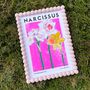 Narcisuss Floral Fluoro Pink Risograph Print, thumbnail 3 of 3