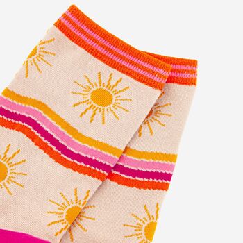 Women's Sunshine Stripe Bamboo Socks, 3 of 4