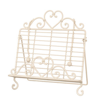 Country Cream Heart Baking Cookbook Stand, 2 of 11