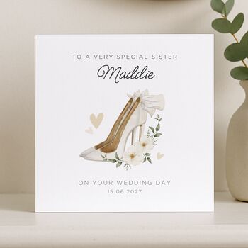 Personalised Sister On Your Wedding Day Card, 6 of 8