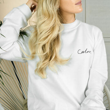 Embroidered 'Calm' Sweatshirt, 2 of 7