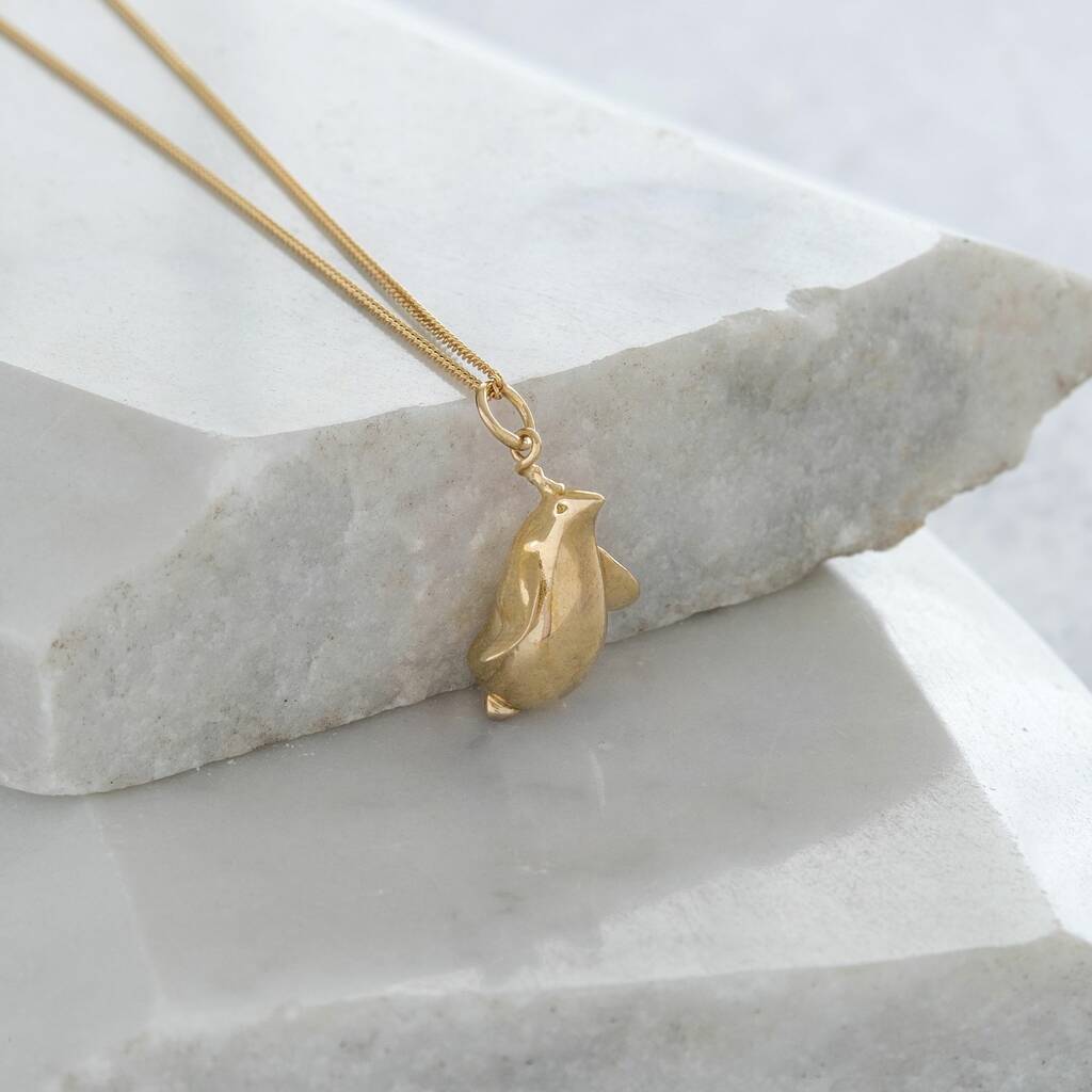 Fat Penguin Pendant Necklace Gold Vermeil By Lime Tree Design ...