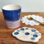 9th Anniversary Pottery Tumbler Blue Birthday Mug, thumbnail 7 of 11