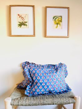 Floral Print Block Print Cushion, 3 of 4