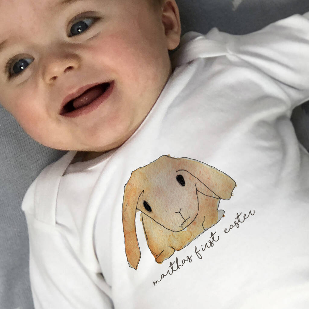 Personalised First Easter Bunny Baby Grow