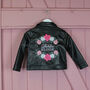 Custom Name Kid Flower Girl Leather Jacket, thumbnail 4 of 7