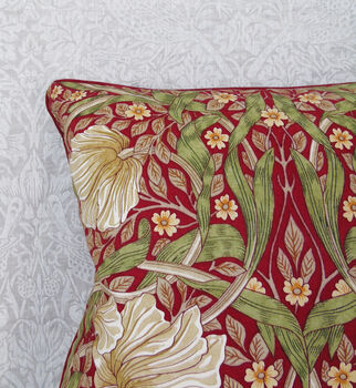 Red Claret Pimpernel William Morris 18' Cushion Cover, 4 of 6