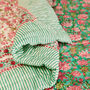Green Sanganeri Block Print Reversible Quilt Boho, thumbnail 5 of 7