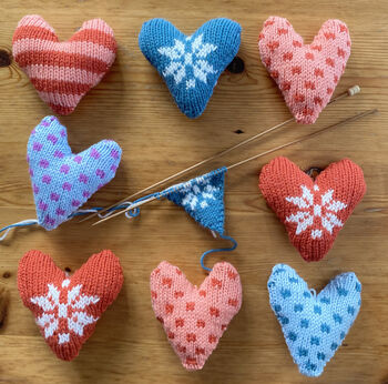 Cosy Christmas Hearts Knitting Pattern, 2 of 2