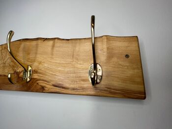 Coat Hooks Mounted On Handcrafted Spalted Beech Wood, 9 of 9