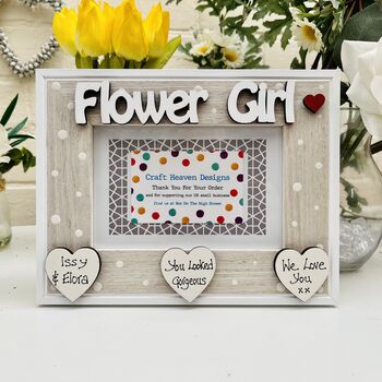 Personalised Flower Girl Gift Photo Wedding Frame, 4 of 9