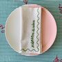 Set Of Six Embroidered Festive Phrase Napkins, thumbnail 6 of 12