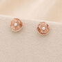 7mm Rose Gold Plated Sterling Silver Poppy Stud Earrings, thumbnail 1 of 4