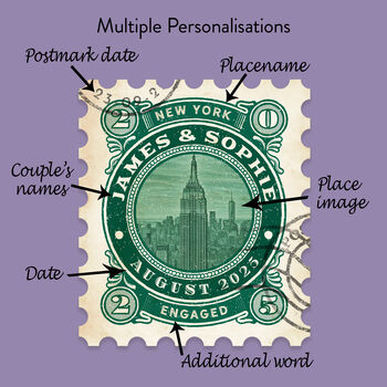 Personalised 'Postage Stamp' Special Occasion Print, 5 of 9