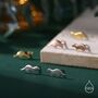 Very Tiny Otter Stud Earrings In Sterling Silver, thumbnail 3 of 11