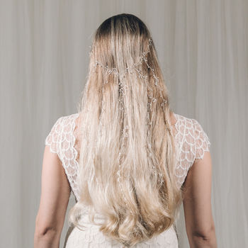 Silver And Freshwater Pearl Veil Style Hair Vine Elise, 6 of 12