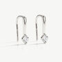Gold Or Silver Pull Through Earrings With Tiny Crystals, Women's Jewellery, thumbnail 3 of 5