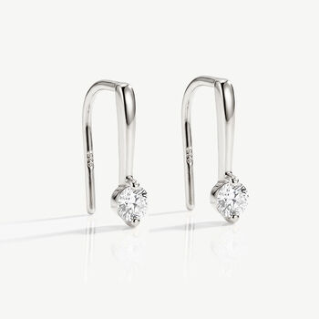 Gold Or Silver Pull Through Earrings With Tiny Crystals, Women's Jewellery, 3 of 5