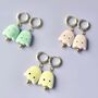 Handmade Ceramic Ghost Earrings In Pastel Colours, thumbnail 1 of 8