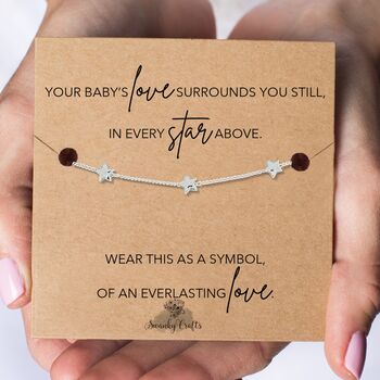 Infant Loss Gift With A Gold Plated Or Silver Plated Star Bracelet And Card, 4 of 12