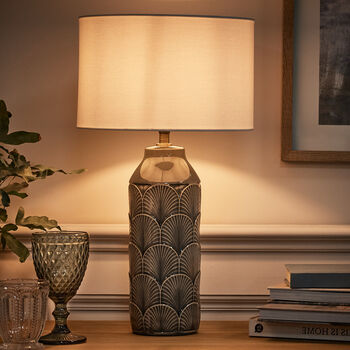 Hudson Embossed Ceramic Table Lamp, 3 of 7
