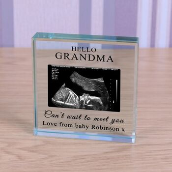 Personalised 'Can't Wait To Meet You' Photo Glass Token, 2 of 2