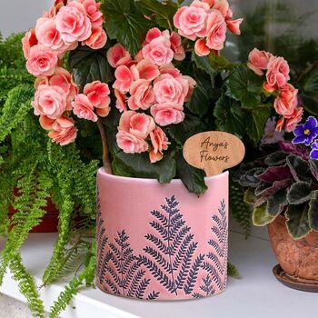 Personalised Pink Fern Bookend Planter, 3 of 6