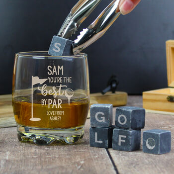 Gifts For Him Golf Themed Whisky Tumbler Set, 2 of 7