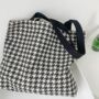 Monochrome Checkered Large Shoulder Book Bag, thumbnail 3 of 7