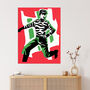 No More Public Order Red Green Protester Wall Art Print, thumbnail 1 of 6
