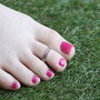 Black Adjustable Pure Silver Foot Toe Ring, thumbnail 2 of 6